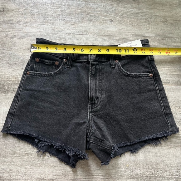 Abercrombie Women High Rise 90s Cutoff Denim Jean Short Washed Black Size 25 - Picture 12 of 16